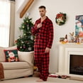 thumbnail image 2 of Vulcanodon Men's Plaid Pajama Set, Soft Long Sleeve Button-Down 2-piece Sleepwear with Lapel Collar & Pockets Cozy Lounge PJs(BUFFALO PLAID-RED, XL), 2 of 4