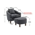thumbnail image 7 of Accent Chair with Ottoman, Modern Mid Century Barrel Chair with Foot Rest, Comfy Upholstered Armchair for Living Room Bedroom Small Spaces, Easy to Assemble, Dark Gray, 7 of 7