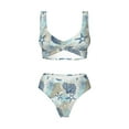 thumbnail image 4 of Rocae Algae Corals and Seashells for Bikini Set for Women Two Piece Sexy High Swimsuits Split Crossover Bikini X-Large, 4 of 9