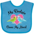 thumbnail image 3 of Inktastic Budgie Parakeet Budgerigar Pet Girls Baby Bib, 3 of 4