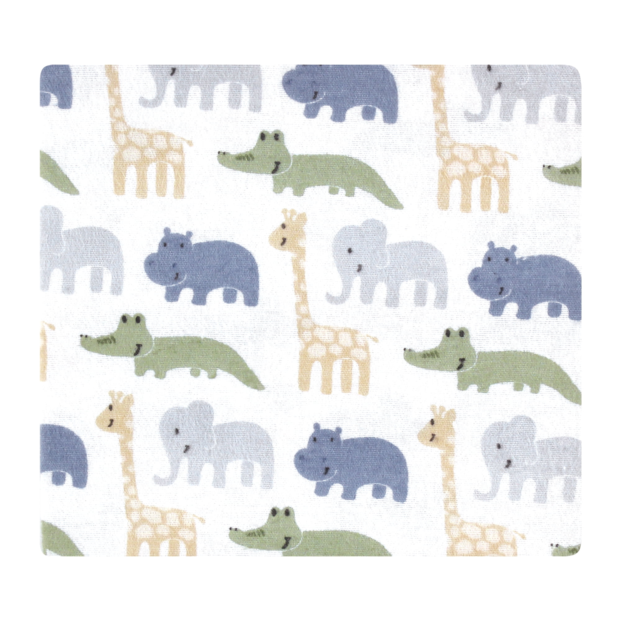 Hudson Baby Cotton Flannel Receiving Blankets 4-Pack, Wild Leaf Safari , One Size