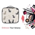 thumbnail image 6 of FORMRS Travel Makeup Bag Large Capacity Train Case Cosmetic Organizer with Adjustable Dividers, Black Cute Cats, 6 of 8