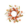 thumbnail image 3 of Pumpkins Maple Leaves Candle Rings Wreaths with Pip Berry Fall Candle Rings Thanksgiving Day Ring Holder Mini Autumn Artificial for Wedding,Door Tabletop Decoration, 1-Pack (Orange), Ccwuwei, 3 of 9