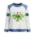 thumbnail image 2 of TaTaai Women's Irish Festival Top Long Sleeve Round Neck St. Patrick's Day Patchwork Casual Spring Holiday Celebration Blouse Gift, 2 of 5
