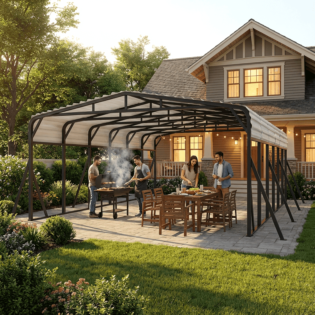 20x30FT Heavy Duty Metal Carport | Snow-Load Resistant Iron Roof | All-Weather Shelter for Cars, Trucks, Boats & Equipment | Quick Assembly | WUKHG