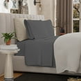 thumbnail image 4 of Aireolux 500 Thread Count TENCEL Lyocell Bedsheet Set – 4-Piece, Ultra-Soft & Silky, Temperature-Regulating-Queen Dark Gray, 4 of 9