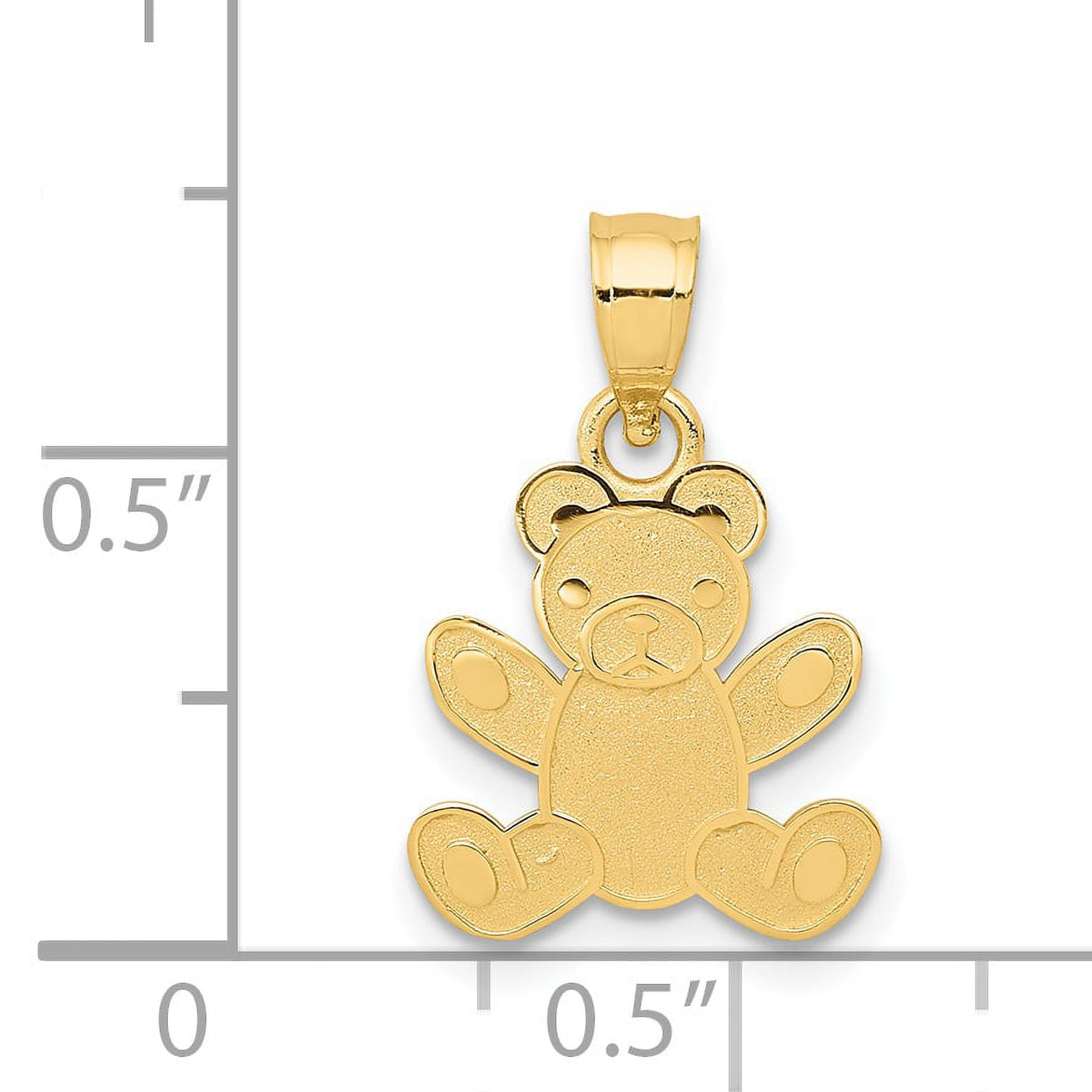 14K Yellow Gold Teddy Bear Pendant Walmart