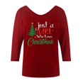 thumbnail image 2 of Christmas Shirts for Women, Red Christmas Gifts, Women's Christmas Sweaters Fun Cute Christmas Tops Long Sleeve V Neck Sweatshirt, 2 of 5