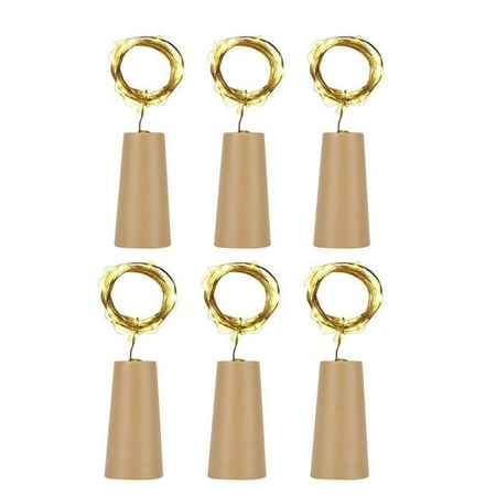 

Zlekejiko Shaped Decor Night Lamp Cork LED Light Bottle For Party Light Starry 6Pcs LED light