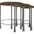thumbnail image 3 of Contemporary Nesting Side Tables: Mango Wood & Gunmetal Detail Space-saving Tables - Iron Leg Masterpiece, 3 of 3
