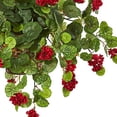 thumbnail image 2 of Nearly Natural 8424 27 in. Geranium Artificial Plant in Hanging Basket, 2 of 3