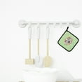 thumbnail image 3 of Grey Standard Poodle Green Flowers Pair of Pot Holders, 3 of 4