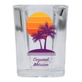 thumbnail image 1 of R and R Imports Cozumel Souvenir 2 Ounce Square Shot Glass Palm Design 4-Pack, 1 of 3
