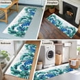 thumbnail image 5 of Runner Rug 2'x6', Blue Teal Leaves Washable Non-Slip Hallway Runner Rugs, Summer Botanical Watercolor Leaf Bedside Rugs Floor Mats Carpet Runners for Kitchen Bathroom Laundry Room, 5 of 8