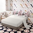 thumbnail image 4 of Erosebridal Letter E Baseball Player Print Bedding Comforter Set, Sports Monogram Full Bedding Set for Kids Boys and Girls, Gray Reversible 7 Pieces, 4 of 6