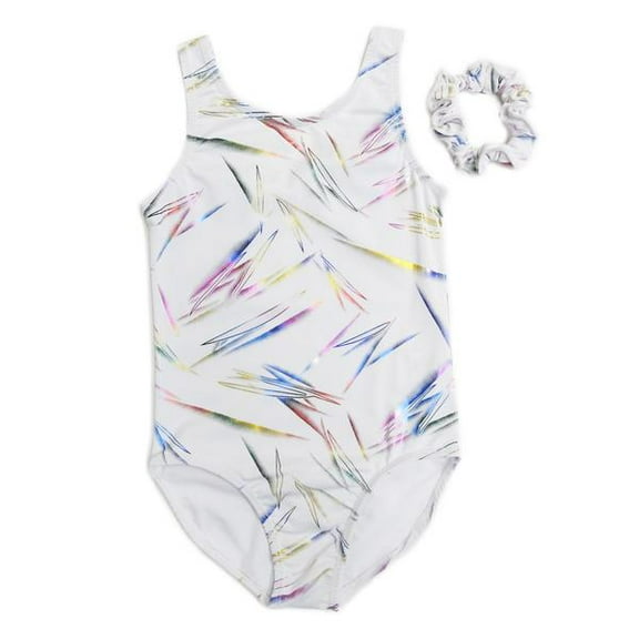 Wenchoice White & Rainbow Stardust Leotard - Infant, Toddler, Girls & Women Kids L(7-8Y)