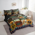 thumbnail image 3 of Homewish Kids Happy Camping Bedding Comforter Set 7pcs, Rustic Jungle Adventure Queen Bedding Sets, Vintage Bohemian Style Reversible Queen Sheet Sets, Lightweight Room Decor, 3 of 7
