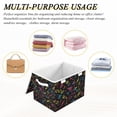 thumbnail image 6 of Yayeee Collapsible Cube Storage Bin with Lid Fabric Closet Decorative Basket with Handles, Black Neon Lightning, 6 of 7