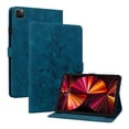thumbnail image 2 of FJLBDE Case for iPad Pro 12.9 2022/2021/2020/2018 6th/5th/4th/3rd Gen, Embossed Flower PU Leather Flip Wallet Folio Stand Cover, Blue, 2 of 7