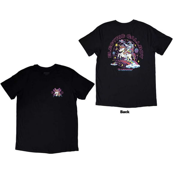 Electric Callboy Unisex T-Shirt: Spaceman Unicorn (Back Print) (Small)