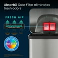 thumbnail image 5 of iTouchless AirStep 13 Gal Stainless Steel Step Trash Can with Absorbx Odor Filter, 49 Liter Rectangular Pedal Garbage Bin with Silent Lid Close, for Bathroom, Kitchen, Home, Office, Bedroom, Business, 5 of 7