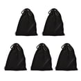 thumbnail image 2 of Cosmos Set de 2 Premium Black Travel Carry Drawcord Headphones Pouch Bag, 2 of 3