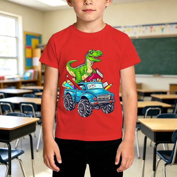 Shqvo Shqvo Shirts for Boys Children's Fashion Breathable Lightweight Comfortable Pullover Tops Back To School Clothes for Boys