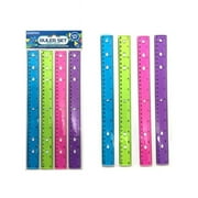 FamilyMaid 26594 12 in. 4 Assorted Color Flexible Ruler Set, 4 Piece - Pack of 144