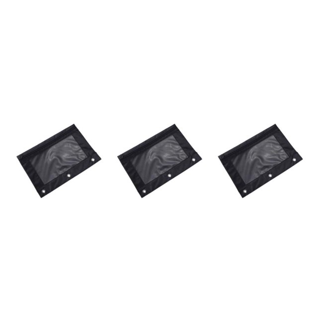 Youkk Durable Zippered Pouch For Storing And Carrying Important Files Stylish Folders Black 3Set