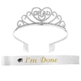 thumbnail image 1 of MasteelfCA 1 Set Graduation Etiquette Belt Crystal Crown Set 2021 Graduation Supplies, 1 of 7