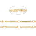 thumbnail image 2 of Brass Bar Link Chains Unwelded with Spool Cadmium Free & Nickel Free & Lead Free Real 18K Gold Plated 14x2x1mm 3.5x2.5x0.4mm, 2 of 4