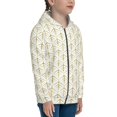 thumbnail image 5 of Naloa White And Gold Geometry Teenage Zipper Hoodie, Long Sleeve Zip Up Hoodies Casual Jackets Tops for 7-12 Years-Medium, 5 of 6