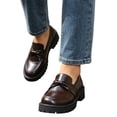 thumbnail image 7 of Viluyesy Womens Loafers Chunky Platform Bow Slip On Round Toe Comfortable Non Slip Casual Walking Work Shoes Brown Size 6.5, 7 of 7