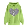thumbnail image 3 of ZyeKqe Hoodies for Women Fleece Lined Heart Printed Hooded Sweatshirt Solid Color Comfy Loose Fitted Pullover Tops, 3 of 5
