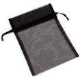 thumbnail image 2 of Dozen Organza 3" x 4" Drawstring Bag Pouches Black, 2 of 2