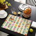 thumbnail image 3 of Pioneer Flower Floral Print Pattern Summer Placemats Table Placemats Set Of 6-Linen Kitchen Washable Placemats Table Mats 12x18 Inch Non-Slip Heat Resistant, 3 of 5