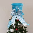 thumbnail image 6 of Christmas Tree Topper Blue Shiny Sequins Top Hat Christmas Tree Top Decoration Sparkling Celebration Party Ornament, 6 of 7