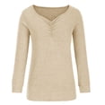 thumbnail image 6 of XFLWAM Womens Long Sleeve Shirts Sweetheart Neck Tunic Tops Trendy Fall Clothes Beige XL, 6 of 8