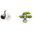 thumbnail image 1 of Estatua de cisne, figuras de cerámica modernas, esculturas, árbol bonsái artificial, planta artificial en maceta, ideal para hogares, oficinas, estant, 1 of 8