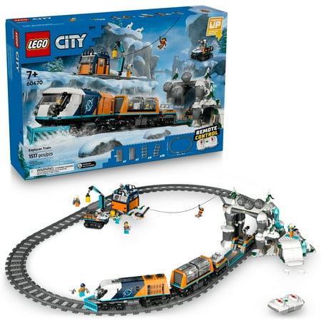 LEGO City Explorers' Arctic Polar Express Train Set - Building & Learning Toys for Kids - Remote Controlled Train Toy for Boys & Girls, Ages 7+ - Birthday Gift Idea - 60470