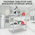 thumbnail image 4 of Heavy Duty Stainless Steel Prep & Work Table for Restaurant, Kitchen, Home – Backsplash, Adjustable Undershelf, 4 Locking Wheels – Commercial Grade – Size: 30x24 Inch, 4 of 8