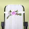 thumbnail image 4 of 6 piezas de decoración para sillas de boda, elegantes flores artificiales, cintas de gasa y vegetación, flores para sillas de boda., 4 of 10