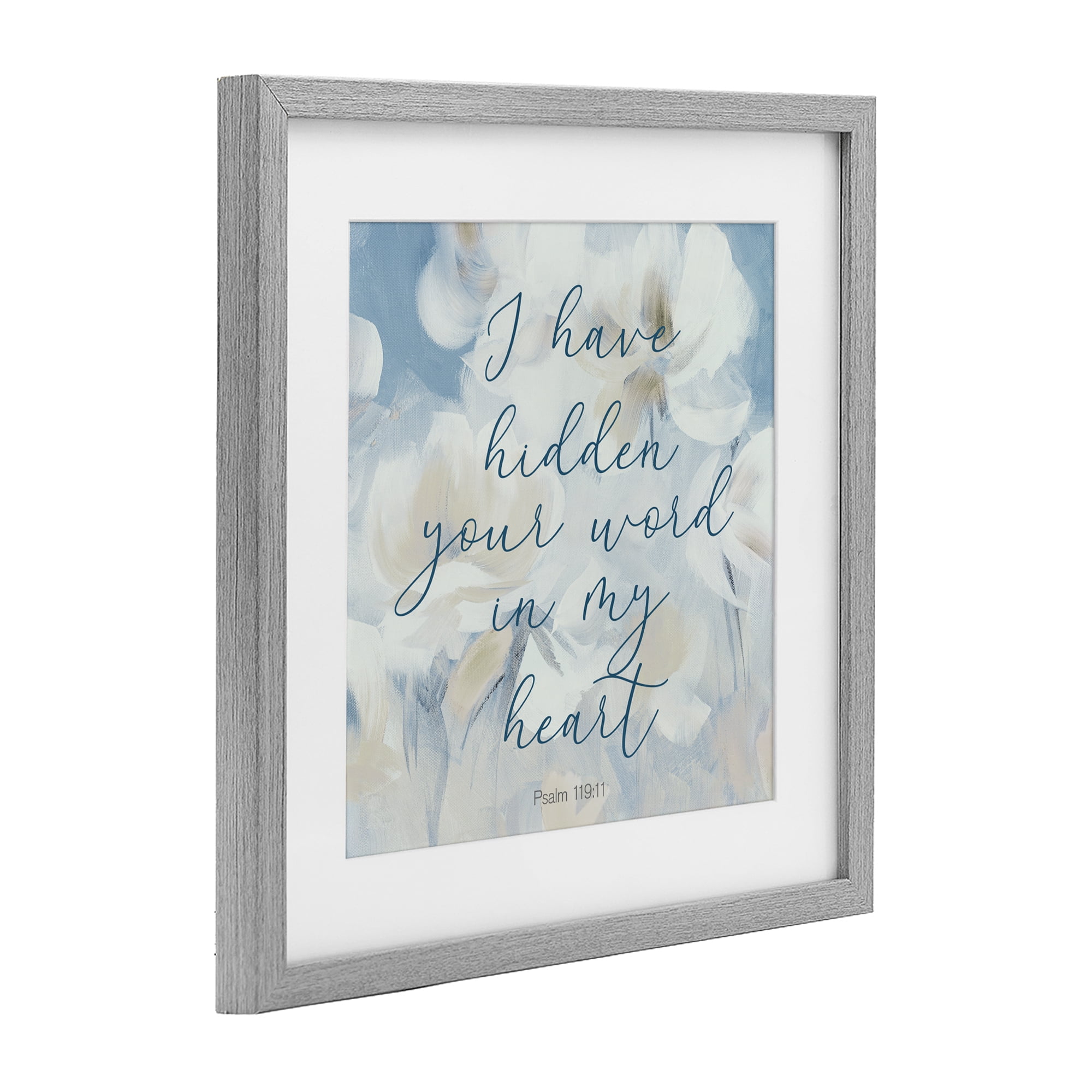 Stupell Industries Hidden Your Word In My Heart Gray Framed Print Under Glass, design by Lanie Loreth