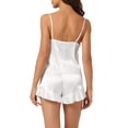 thumbnail image 3 of INSPIRE CHIC Women's Satin Lingerie Cami Tops and Shorts Sleepwear Pajamas Sets XS White, 3 of 6