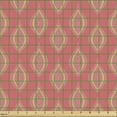 thumbnail image 2 of Ambesonne Retro Fabric by the Yard Upholstery, Vintage Style Ogee Motifs, 1 Yard, Coral and Yellow, 2 of 5