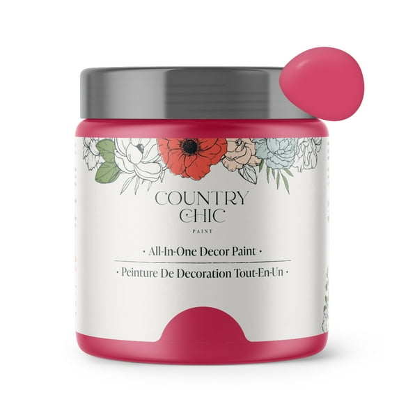 Country Chic Chalk Style Paint for Furniture, Raspberry Sorbet, 16 fl oz