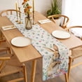 thumbnail image 3 of Bunny Easter Table Runner - 36 Inch Long, Kitchen Dining Table Runner Dresser Scarves, Spring Floral Eggs Rabbits Rustic Farmhouse Decor for Coffee Tables Wedding Party Banquet, 3 of 8