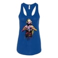 thumbnail image 2 of Wild Bobby Marilyn Monroe Watercolor Love Pop Culture Women Racerback Tank Top, Royal, Medium, 2 of 5