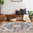 thumbnail image 3 of Boho Vintage Round Rug ft- Faux Wool Dreely Washable Area Rug Small Distressed Throw Rugs Floor Carpet for Door Mat Entryway Bedrooms Laundry (Round - ; Diameter Border ), 3 of 8
