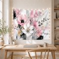 thumbnail image 5 of Abstract Floral Arrangement Against Dynamic Painterly Strokes, Energetic Abstract for Art Lovers, Modern Botanical Wall Decor, Housewarming Gift, Tapestry Wall Hanging for Bedroom and Living Room, 5 of 7